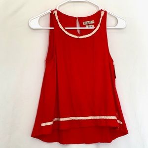 Lucky Brand Red Sleeveless Minimalist Sleeveless Shirt